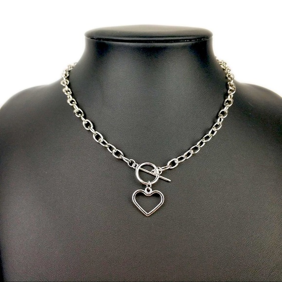 Boheme Jewelry - New Boho Heart Sterling Silver Chunky Chain Link Chocker Necklace